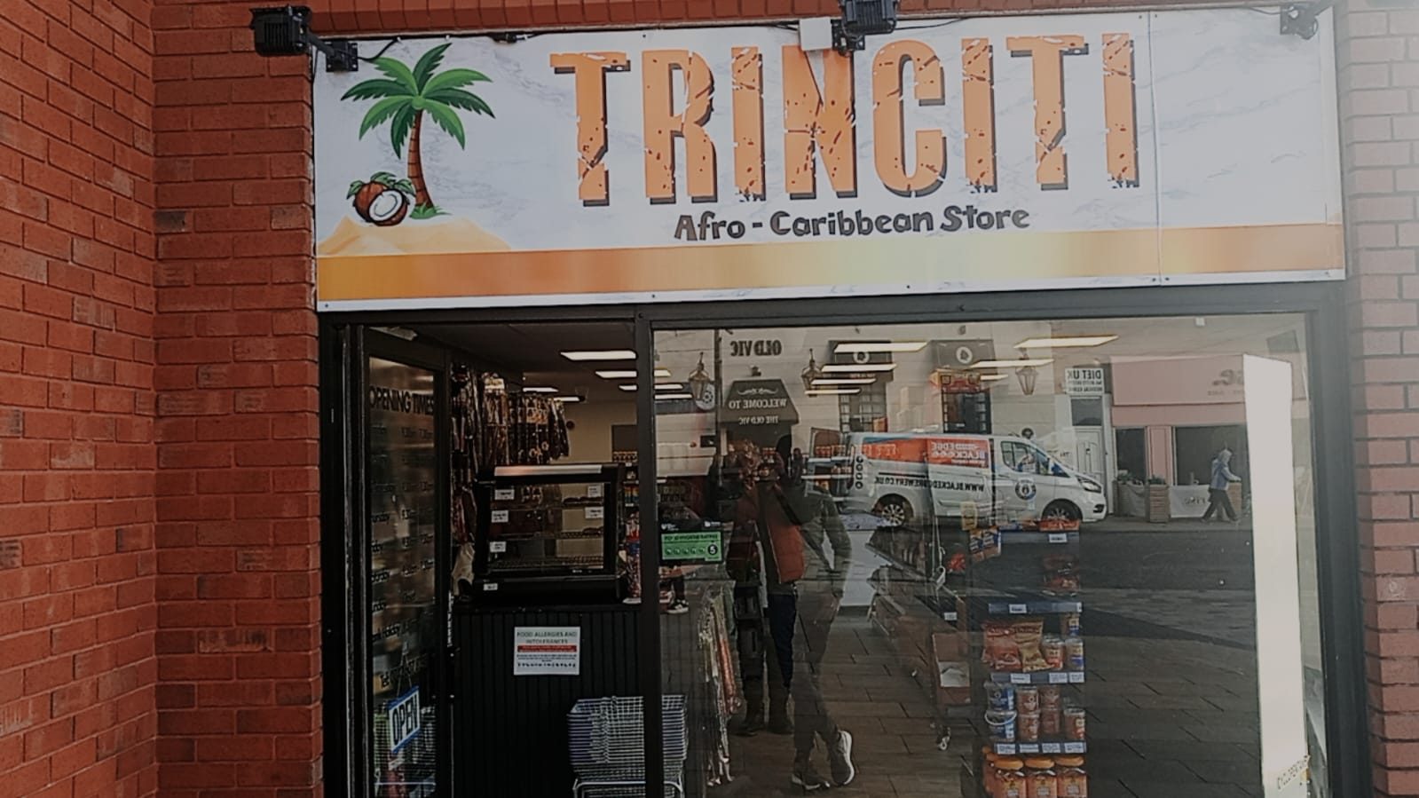 Trinciti Afro-Caribbean Store shopfront in Fishergate Shopping Centre, Preston
